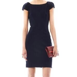 Diane von Furstenberg Black Cap Sleeve Sheath Dress – 10
